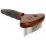 HOP Home of Paws Metal Dog Comb for Grooming Long Hair Cats & Dogs - Pet Steel Deshedding Rake Pin Brush Dog Rake, Lotus Wood