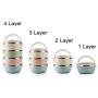 Spill Proof Dog Cat Travel Bowl Portable 304 Stainless Steel Multiple Layers Pet Water Food Storage Container with Invisible Handle for Pet Outdoor Traveling Raised Feeding (4 Layer)