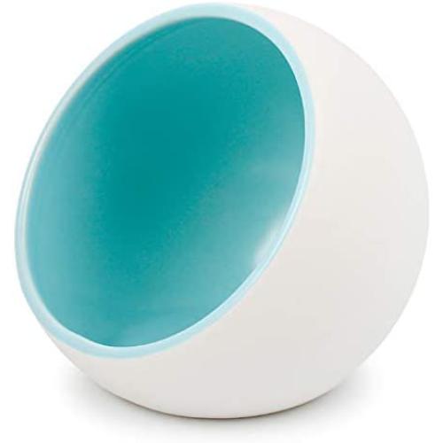 Petzilla Ceramic Food Bowl for Cats and Small Dogs, Heavy Base Feeding Dish, Prevent Tipping or Spill Over, Space Capsule Shape Design, Made of Ceramic
