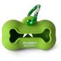 Planet Bestie Biodegradable Small Dog Poop Bag Holder, Eco-Friendly Silicone Dog Waste Bag Dispenser with Carabiner Dog Leash − Dog Supplies (Green)