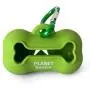 Planet Bestie Biodegradable Small Dog Poop Bag Holder, Eco-Friendly Silicone Dog Waste Bag Dispenser with Carabiner Dog Leash − Dog Supplies (Green)