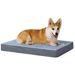 BDEUS Orthopedic Waterproof Dog Bed Gel-Infused Memory Foam Pet Bed for Large and Small Dogs , Plush Dog Bed Mattress for Joint Relief, Machine Washable Cuddler with Removable Cover for Dogs and Cats