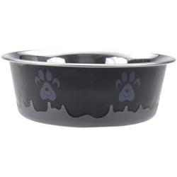 Maslow Design Series Non-Skid Paw Design Bowl, Black/Grey, 28 oz/3.5 Cup