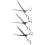 ShearsDirect 3Piece Cutting Shear Set, Includes 8.0'' Straight, 8.0'' Curved & 7.0'' 58 Teeth Blender