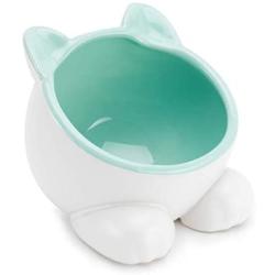 ViviPet Raised Ceramic Cat Water Food Big Head Bowl Dish, Tilt Angle Protect Cats Spine, Stress for Cat