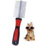 Metal Dog Combs- Dog Grooming Combs Removes Tangles - Cat Comb Removing Matted Fur - Grooming Tool with Stainless Steel Teeth and Ergonomic Grip Handle