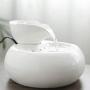 Cat Water Fountain, Quiet&Water Circulation Cat Water Dispenser, Automatic Ceramic Drinking Fountain for Cats Dogs,White