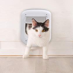 Cat Flap Door 4 Way Locking System Pet Door Cat Flap Door (L)