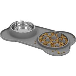 LumoLeaf Slow Feeder Mat with Stainless Steel Bowl