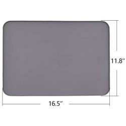 M&J Washable Dog Mat for Food and Water, Easy Clean, Waterproof, Pets Placemat Tray Mats to Stop Dog and Food Spills and Water Bowl Messes on Floor,Nonslip Pet Food Mat,Silicone Dog Bowl Mat（GREY）