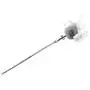 ocijf179 Cat Teaser Pet Cat Kitten Teaser Beads Bell Plush Ball Feather Playing Stick Wand Chew Toy - Grey
