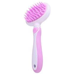 Sweefur Pet Massage Brush, Soft Silicone Shower Brush for Massage Dogs and Cats- Comfortable Handle Bath Brush for Shedding- Gentle Massage Pet Comb