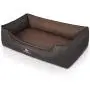Knuffelwuff Laser-Quilted Artificial Leather Orthopaedic Dog Bed Outback M-L Small 85 x 63cm Black/Brown Knuffelwuff Laser-Quilted Artificial Leather Orthopaedic Dog Bed Outback M-L Small 85 x 63cm Black/Brown