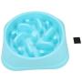 Fdit Slow Dog Food Bowl Dish Anti Choking Slow Eating Water Food Feeder Container Eating Plate(Blue)