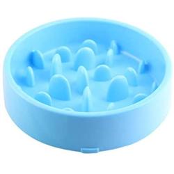 Feeder Slo-Bowl , Feeder Dog Bowl Slow Feeder Stop Bloat for Dogs ,Dog Feeder Slow Eating Pet Bowl （Blue）