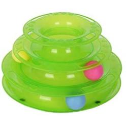 S-D-A Funny Cat Pet Toy Cat Toys Intelligence Triple Play Disc Cat Toy Balls Cat Crazy Ball Disk Interactive Toy