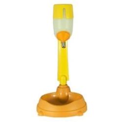 PET Dog Cat Water Bottle Food Bowl 2 in 1 Stand-type Feeder Dish Bowl Bottle Yellow Color
