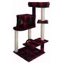 Armarkat Model B5008 50-inch Classic Cat Tree with Veranda, Bench, Mini Perch, and Spacious Lounger in Scotch Plaid, Black/Red, 31''''(l) x 28''''(w) x 50''''(h)