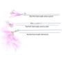 Cat Wand Toys, Feather Non‑Toxic Cat Teaser Stick, Durable Pink 3Pcs Pet Teaser Toy with Crisp Bell for Funny Cat Cat Play