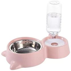 U/D Double Cat and Dog Bowls Prevent Tipping Food Bowls and Detachable Water Fountain Bowls