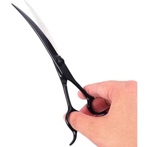 7/8inch Pet Grooming Scissor Straight/Curved Dogs Grooming Shears Professional Grooming Scissors for Dogs and Cats Pets Hair Cutting Scissors Curved Shears (A-7 inch-Curved Scissor)