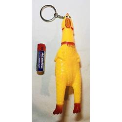 ITISMINE Shrilling Chicken Keychain Yellow Rubber Squeeze Squeak Screaming Prank Key Chain Novelty Toy