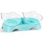 MILIFUN Elevated Double Cat Dog Bowls, Pet Food Water Bowl with 15°Tilted Raised, Pet Feeding Bowl for Cats and Small Dogs Blue