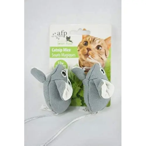 AFP Green Rush Catnip Mice cat Toy, 12 g, 2-Piece AFP Green Rush Catnip Mice cat Toy, 12 g, 2-Piece