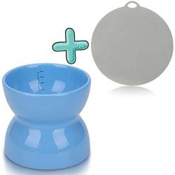 Super Design Ceramics Raised Slow Feeder Dog Bowl, Porcelain Elevated Dog Feeder for Food and Water, Less Regurgitating and Vomiting