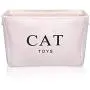 GUMEW White Canvas Cat Toy Basket Box for Cats Toy Storage. Size: 16in x 12.5ins x 7.5ins GUMEW White Canvas Cat Toy Basket Box for Cats Toy Storage. Size: 16in x 12.5ins x 7.5ins