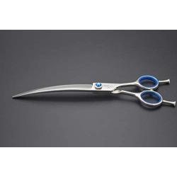 Professional Dog/Pet Grooming Shear Scissors 8.0'' Stainless Steel 440C Japanese Process (8.0'' Curved Blue Diamond)