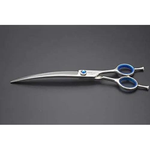 Professional Dog/Pet Grooming Shear Scissors 8.0'' Stainless Steel 440C Japanese Process (8.0'' Curved Blue Diamond) Professional Dog/Pet Grooming Shear Scissors 8.0'' Stainless Steel 440C Japanese Process (8.0'' Curved Blue Diamond)