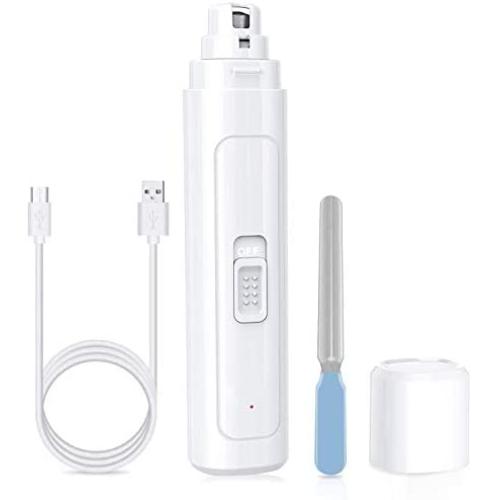 Herosky Dog Nail Grinder, Upgraded LED Lighting 2-Speed Pet Nail Trimmer，Electric Rechargeable Nail Clippers for Large Medium Small Dogs & Cats，Painless Paws Nail File Grooming & Smoothing