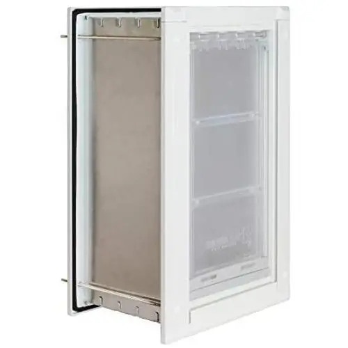Endura Flap Wall Pet Door Energy Efficient Single Flap Dog Door Small Medium Large XL Safe Doggie and Cat Door in Black, Tan, White Aluminum Frame for Exterior Wall Doggy Door. Well Built w/Cover Endura Flap Wall Pet Door Energy Efficient Single Flap Dog Door Small Medium Large XL Safe Doggie and Cat Door in Black, Tan, White Aluminum Frame for Exterior Wall Doggy Door. Well Built w/Cover