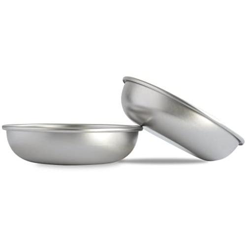 Basis Pet Made in The USA Low Profile Stainless Steel Cat Dish, 2 Pack Basis Pet Made in The USA Low Profile Stainless Steel Cat Dish, 2 Pack