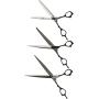 ShearsDirect 40 3 Tooth Blender Shear Set, Includes 8.0-Inch Straight, 8.0-Inch Curved and 7.0-Inch