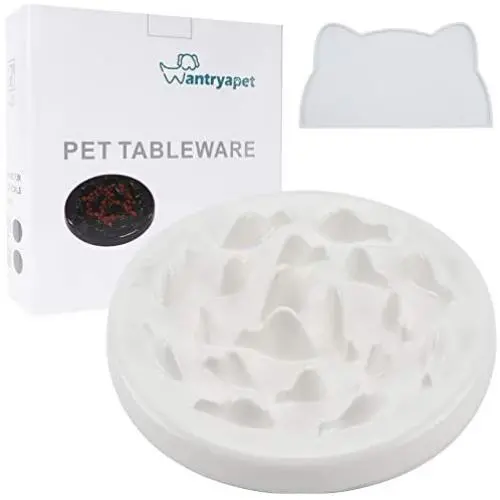 WANTRYAPET Dog Feeder Slow Bowl + Non-Slip Dog Bowl Mats, Ceramic Fun Slow Feed Interactive Bloat Stop Dog Bowl, Eco-Friendly Durable Preventing Choking Healthy Design Bowl WANTRYAPET Dog Feeder Slow Bowl + Non-Slip Dog Bowl Mats, Ceramic Fun Slow Feed Interactive Bloat Stop Dog Bowl, Eco-Friendly Durable Preventing Choking Healthy Design Bowl