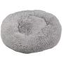 Mind Reader Plush Faux Fur Donut Pet Cuddler, Shaggy Round Comfortable Bed for Dogs, 23'' x 23'', Gray