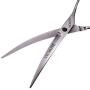 Pet Grooming Scissors,7'' Professional Dog Cat Grooming Shears with Round Tip Stainless Steel Strong and Sharp Blade Heavy Duty Thinning Curved Cutting Straight Tool Set (Curved Down Scissors)