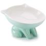ViviPet Raised Ceramic Cat Food Q Bowl Dish, Tilt Angle Protect Cats Spine, Gift for Cat