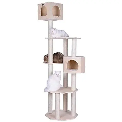 Armarkat Premium Pinus Sylvestris Wood Cat Tree Condo Scratching Post Kitty Furniture Tall Sturdy Light Wood and Sisal Rope, Pine, 36 in (S8502) Armarkat Premium Pinus Sylvestris Wood Cat Tree Condo Scratching Post Kitty Furniture Tall Sturdy Light Wood and Sisal Rope, Pine, 36 in (S8502)