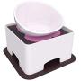 X@HE Tall Ceramic Dog Bowls Elevated, Adjustable Raised Dog Bowls Set, Standing Pet Feeding Dishes for Medium Large Breeds,White