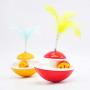 ocijf179 Cat Toy Cats Kitten Tumbler Rolling Feather Bell Ball Toy Play Interactive Pet Supplies - Red