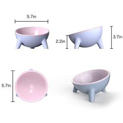 IVOLIA Cat and Dog Bowls, Stable Stand Multi-Purpose 15 oz Large Capacity Wide Pet Dish, 15°Tilted Pet Bowls, Dishwasher Safe, Shallow Feeder Bowls Pet Water Bowl for Small Dogs and Cats(Pink)