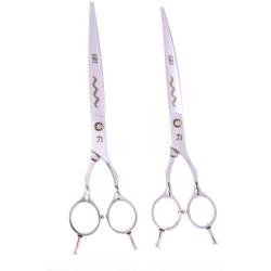 ShearsDirect Japanese 440 Stainless Steel Grooming Shear, 8.5-Inch, Straight and Curved