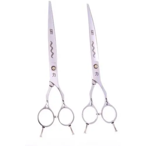 ShearsDirect Japanese 440 Stainless Steel Grooming Shear, 8.5-Inch, Straight and Curved