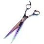 Klngstar 8.0'' Professional Pet Grooming Scissors Thinning Shear & Sharp Edge Cutting Shears & Curved Scissor & Chunker Shears - Japan 440C Stainless Steel - Puppy Grooming Comb & Bag