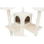 Royal Pet Club Celeste Cream Cat Tower 69in with Three Scratching Columns, Two Condos, Two Climbing Ramps, Three Edged Platforms, Dangling Toys (44730)