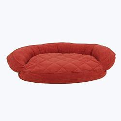 Carolina Pet Quilted Bolster Bed for Pets with Moisture Barrier Protection, Medium, Red