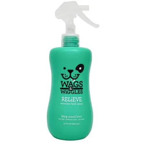 Wags & Wiggles Relieve Anti-Itch Spray for Dogs | Waterless Dry Shampoo for Dogs with Dry, Itchy, Or Sensitive Skin | Kiwi Scent Your Dog Will Love, 12 Ounces Wags & Wiggles Relieve Anti-Itch Spray for Dogs | Waterless Dry Shampoo for Dogs with Dry, Itchy, Or Sensitive Skin | Kiwi Scent Your Dog Will Love, 12 Ounces